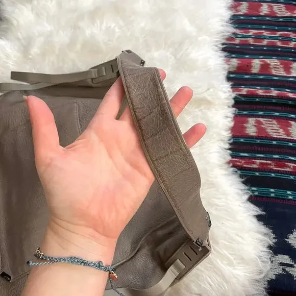 All Saints Taupe Leather Hobo Bag Shoulder Purse - Picture 12 of 15